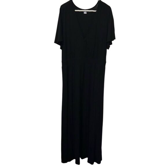Old navy black maxi women’s XL tall babydoll empire waist gothic witchy grunge - Picture 1 of 12